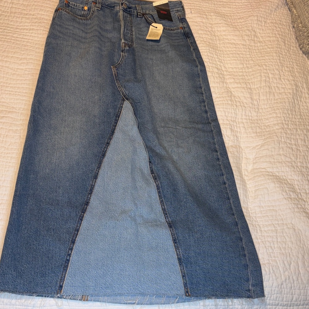 Levi's Blue Denim Maxi Skirt - Picture 3 of 12